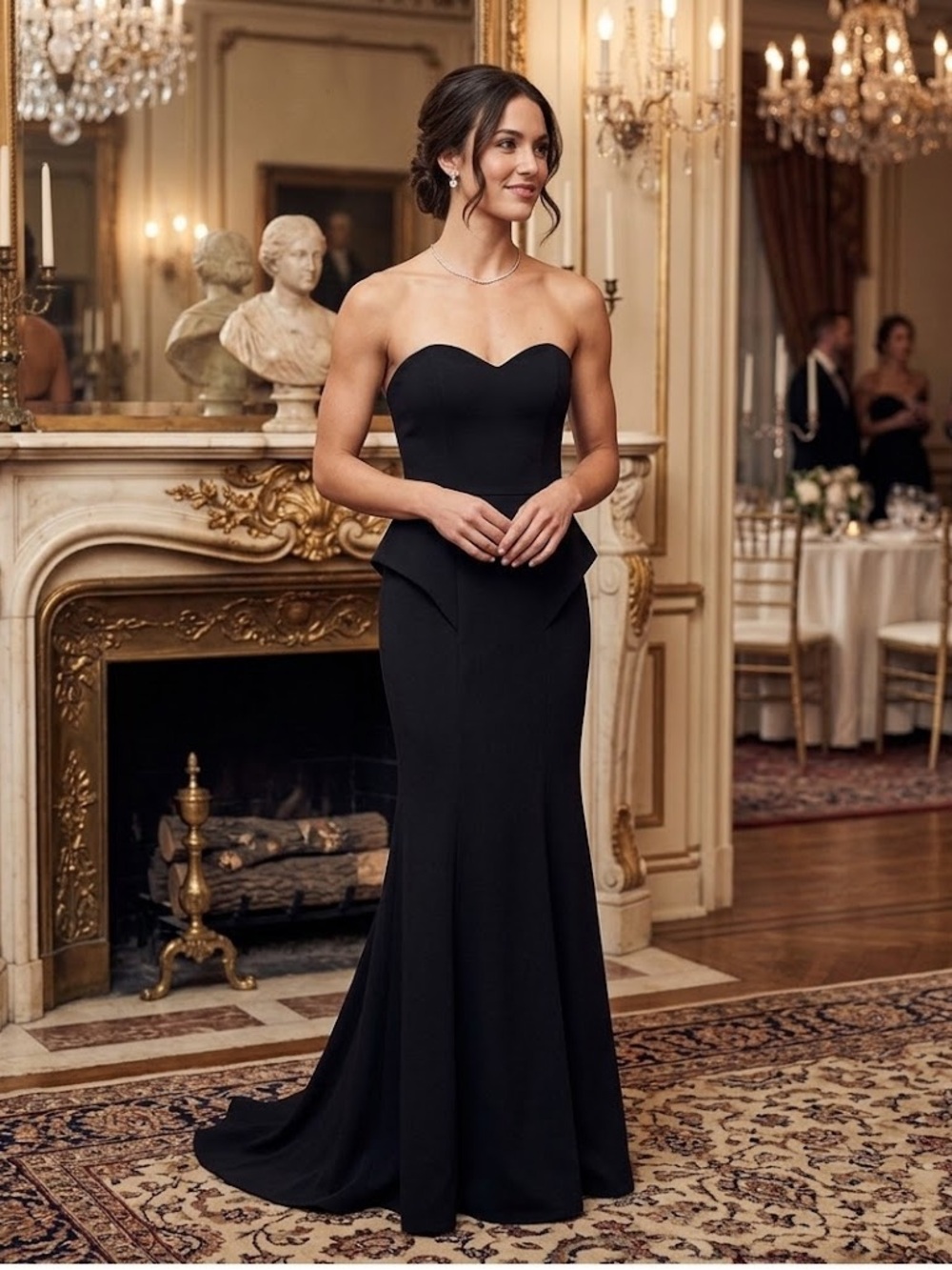 Xtraordinary Black Strapless Gown, Size 5, maxi dress